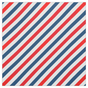 Tricolor Diagonal Lines (blue, white, red) Fabric