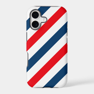 Tricolor Diagonal Stripes(blue, white, and red)