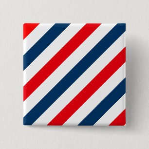 Tricolor Diagonal Stripes(blue, white, and red) 15 Cm Square Badge