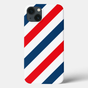 Tricolor Diagonal Stripes(blue, white, and red) iPhone 13 Case
