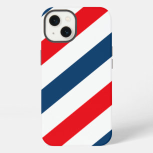 Tricolor Diagonal Stripes(blue, white, and red) iPhone Case