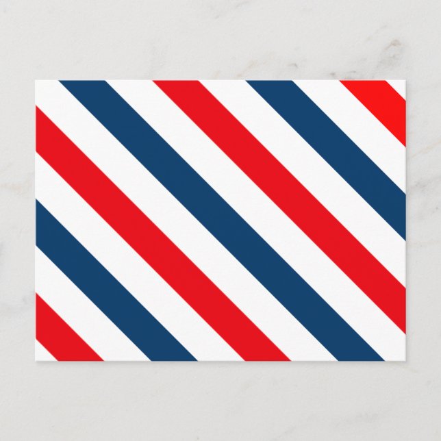 Tricolor Diagonal Stripes(blue, white, and red) Postcard (Front)