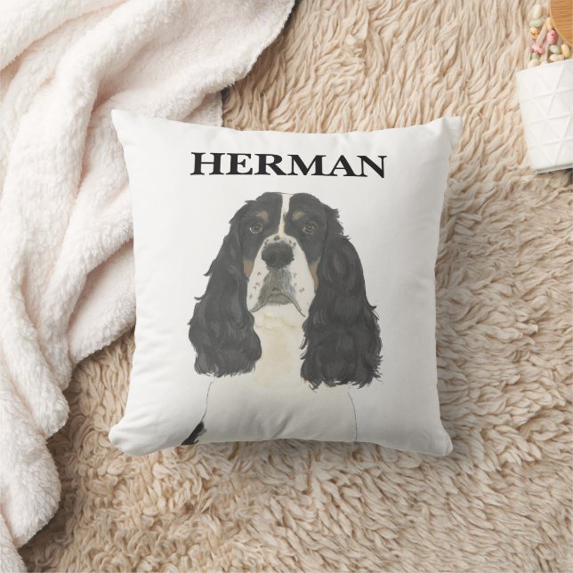 Tricolor English Springer Spaniel Reversible Cushion (Blanket)