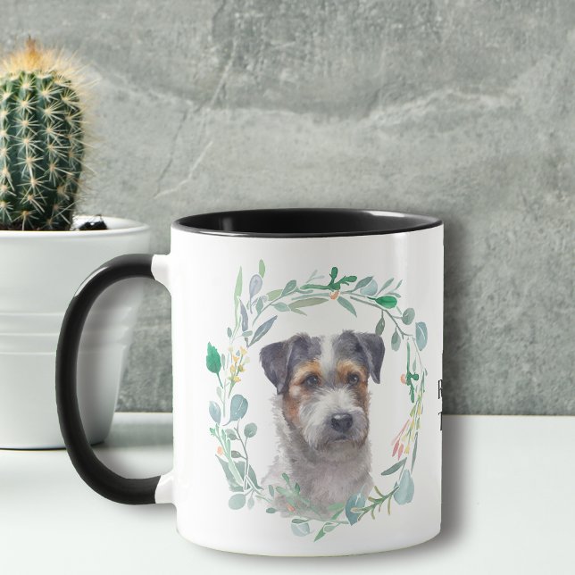 Tricolor Jack Russell Terrier Wreath Coffee Mug (Creator Uploaded)