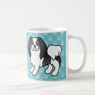 Tricolor Japanese Chin Cartoon Dog Coffee Mug