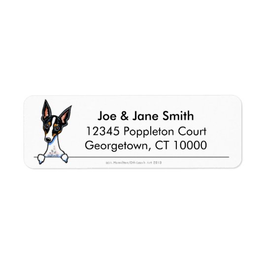 Tricolor Rat Terrier Clean & Simple Return Address Label