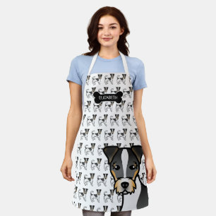 Tricolor Rough Coat Jack Russell Terrier & Name Apron