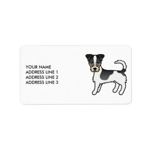Tricolor Rough Coat Jack Russell Terrier & Text Label