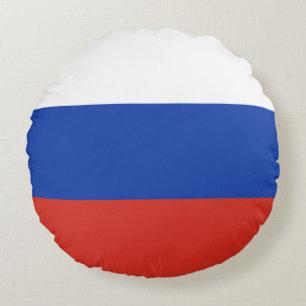 Tricolor Russia flag Round Cushion