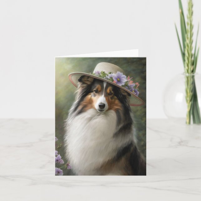 Tricolor Sheltie Note Card (Front)