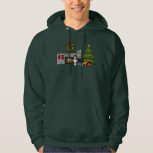 Tricolor Shetland Sheepdog Dog In A Christmas Room Hoodie