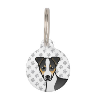 Tricolor Smooth Coat Jack Russell Terrier Head Pet Tag