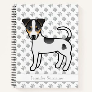 Tricolor Smooth Coat Parson Russell Terrier & Name Notebook