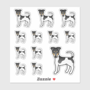 Tricolor Smooth Fox Terrier Cute Cartoon Dogs