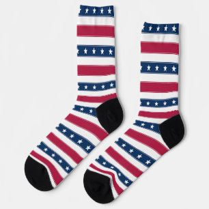 Tricolor Stars and Stripes Socks