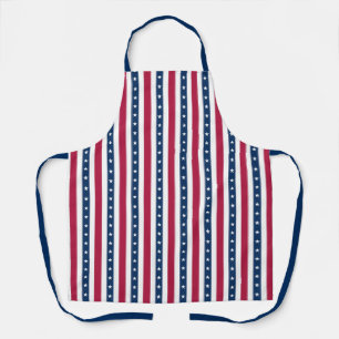 Tricolor Stars and Vertical Stripes Apron