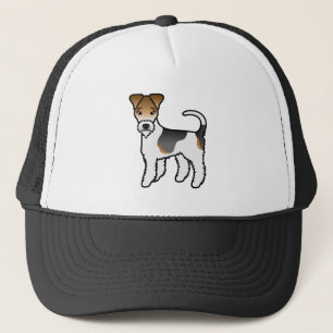 Tricolor Wire Fox Terrier Cute Cartoon Dog Trucker Hat