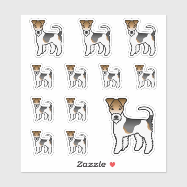 Tricolor Wire Fox Terrier Cute Cartoon Dogs (Sheet)