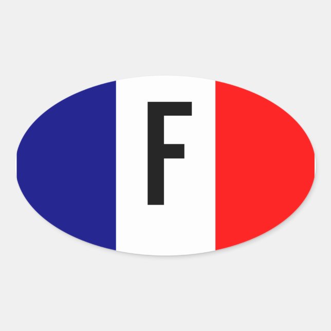 Tricolore Français Oval Sticker (Front)