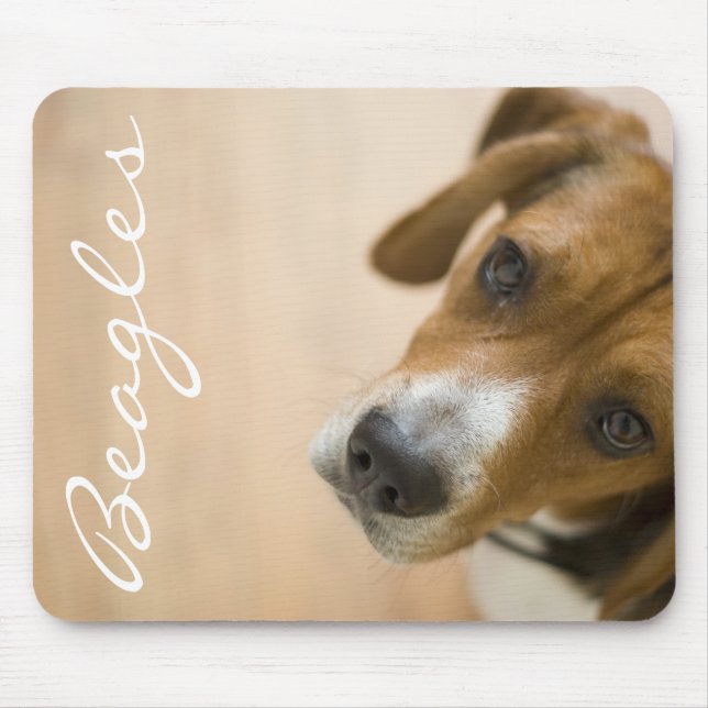 Tricolored Beagle Dog Background Mouse Pad (Front)