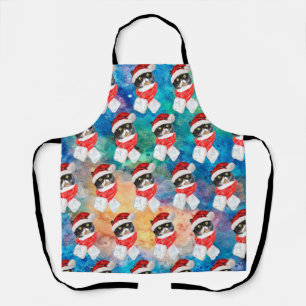 Tricolored Cat Funny Christmas Holidays Apron