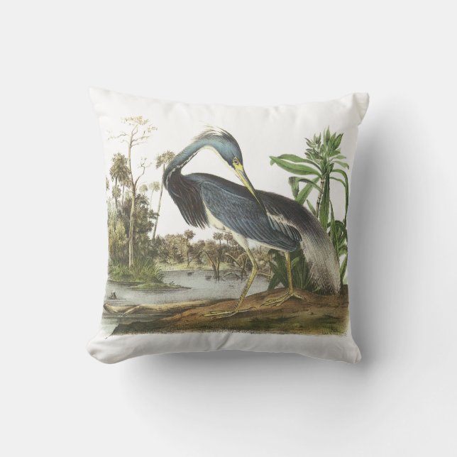 Tricolored Heron by Audubon Cushion (Front)