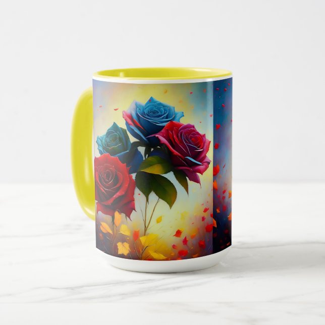 Tricolour Roses, Coffee Mug (Front Left)