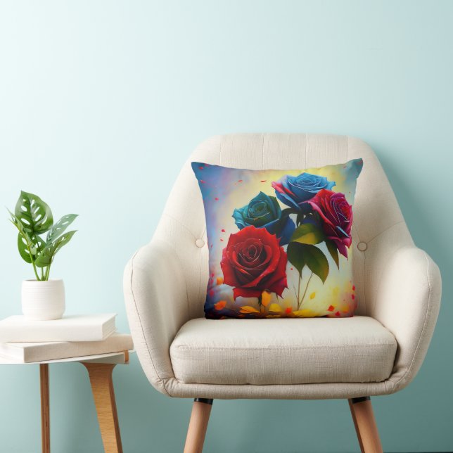 Tricolour Roses, Cushion (Chair)