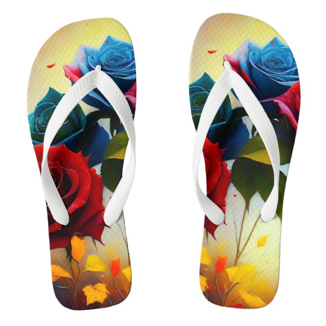 Tricolour Roses, Flip Flops (Footbed)