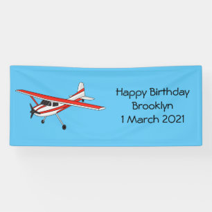 Tricycle gear aircraft cartoon banner