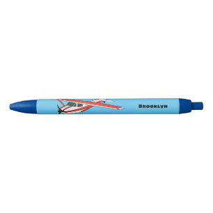 Tricycle gear aircraft cartoon black ink pen