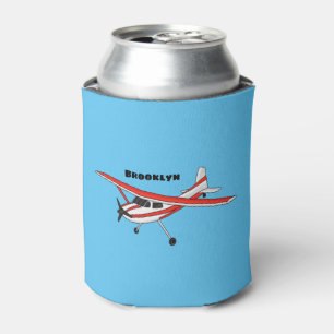 Tricycle gear aircraft cartoon can cooler