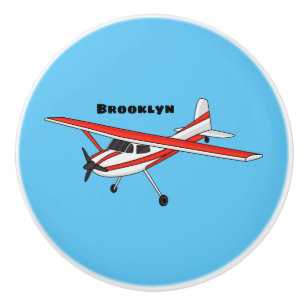 Tricycle gear aircraft cartoon ceramic knob