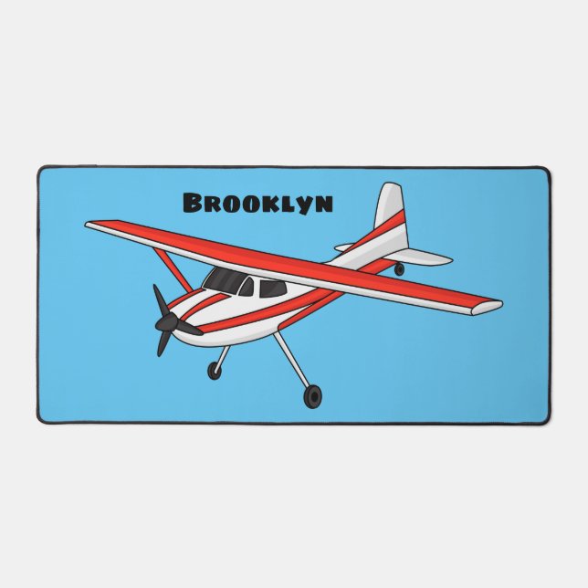 Tricycle gear aircraft cartoon desk mat (Front)