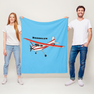 Tricycle gear aircraft cartoon fleece blanket