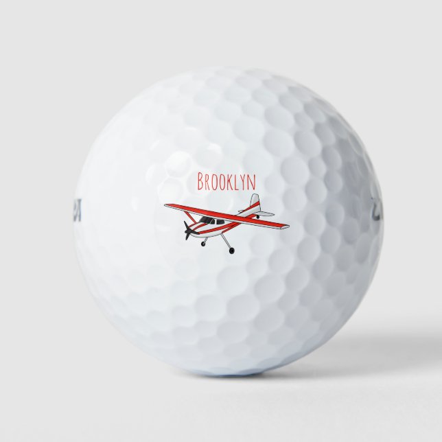 Tricycle gear aircraft cartoon golf balls (Front)
