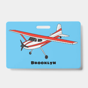 Tricycle gear aircraft cartoon  ID badge
