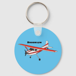 Tricycle gear aircraft cartoon key ring