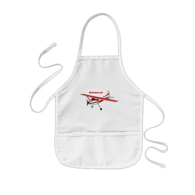 Tricycle gear aircraft cartoon kids apron (Front)