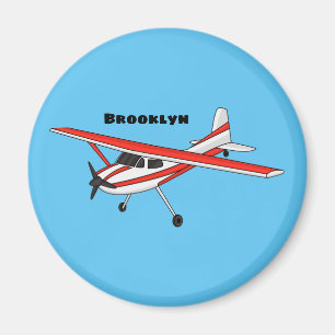 Tricycle gear aircraft cartoon magnet