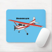 Tricycle gear aircraft cartoon mouse pad (With Mouse)