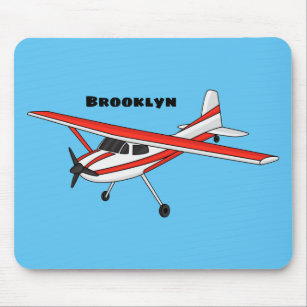 Tricycle gear aircraft cartoon mouse pad