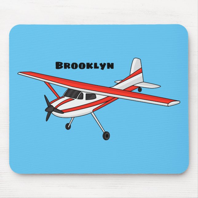 Tricycle gear aircraft cartoon mouse pad (Front)