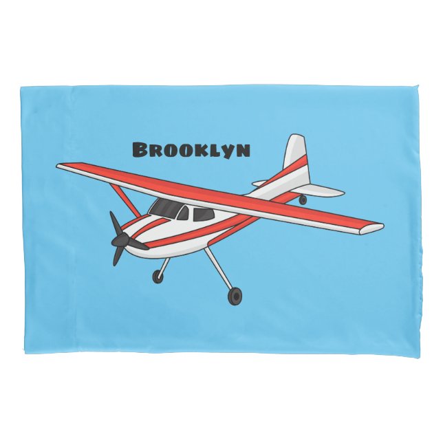 Tricycle gear aircraft cartoon pillowcase (Front)