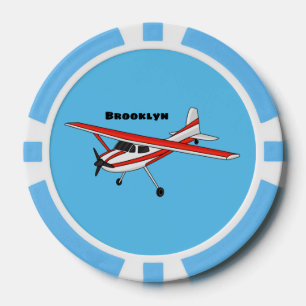 Tricycle gear aircraft cartoon poker chips
