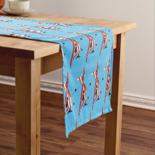 Tricycle gear aircraft cartoon short table runner