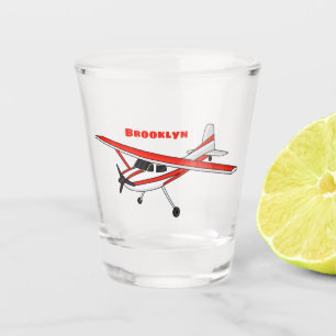 Tricycle gear aircraft cartoon shot glass