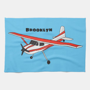 Tricycle gear aircraft cartoon tea towel