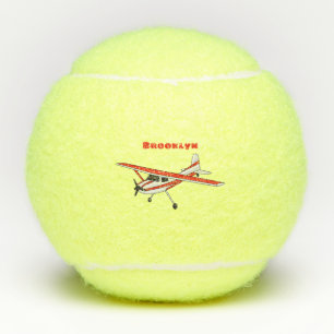 Tricycle gear aircraft cartoon tennis balls