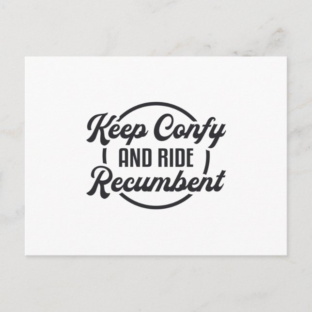 Tricycle Keep Confy And Ride Recumbent Trike Bike Postcard (Front)